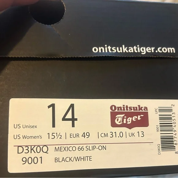 Onitsuka Tiger by Asics Black and White Sneakers - Picture 5 of 5